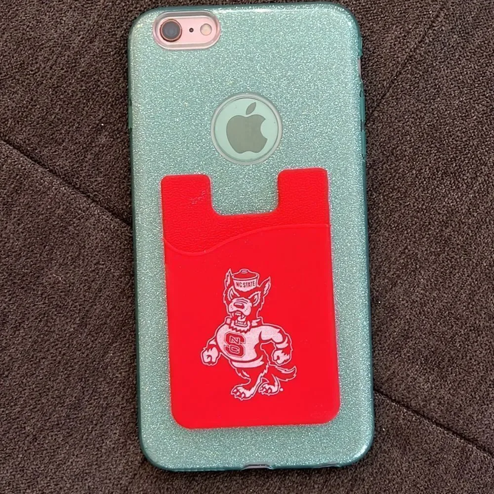 Red NC state Wolfpack Cell Phone Credit Card Holder to stick to the back